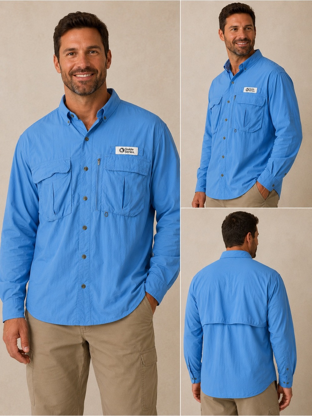 Gander Mountain Guide Series Nylon Vented Fishing Shirt Like New Large